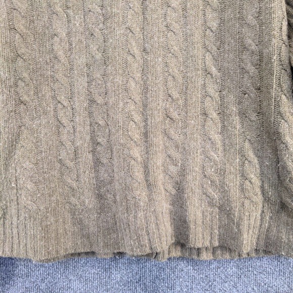 Marina Luna Women's Cable Knit Cardigan Sweater Green XL Shawl Collar Lambswool - Picture 8 of 12